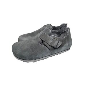Birkenstock Buckley Shearling Womens Clogs Size 37 EU 6–6.5 US Black Suede SB2